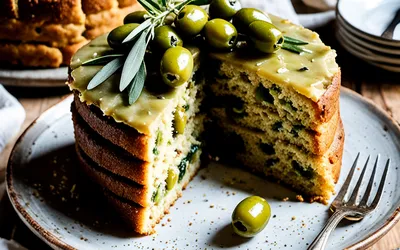 Recette facile de cake moelleux aux olives vertes et herbes de Provence