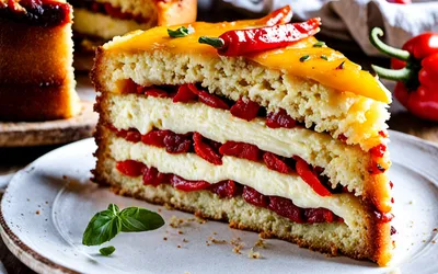 Recette facile de cake moelleux aux poivrons grillés à l'huile d'olive