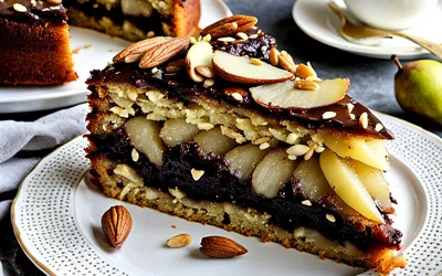 Recette facile de cake moelleux poire chocolat amandes