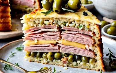 Recette facile de cake salé au jambon et olives vertes moelleux