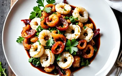 Recette facile de calamars au chorizo avec sauce au vin rouge