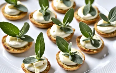 Recette facile de canapés à la mozzarella et sauge croustillante pour apéritif gourmand