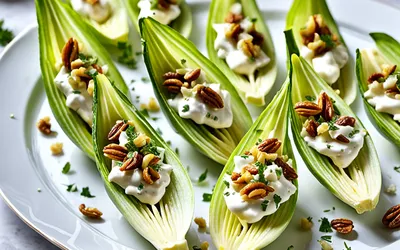Recette facile de canapés d'endives au fromage frais et noix