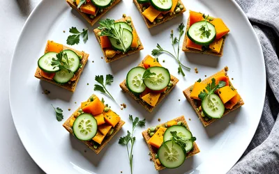 Recette facile de canapés végétariens au curry et Carré Frais pour apéritif