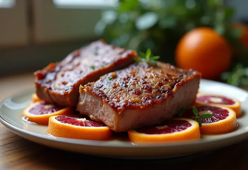 Canard rôti à l'orange sanguine : recette gourmande et raffinée