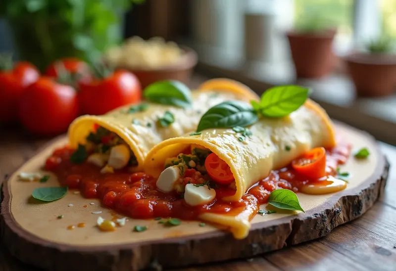 Cannelloni fondants à la ricotta et aux trois poivrons colorés