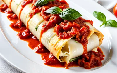 Recette facile de cannellonis au brocciu corse gratinés à la sauce tomate