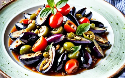 Recette de Caponata d'aubergines aux olives vertes - Spécialité sicilienne