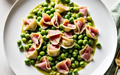 Recette facile de cappelletti au jambon et crème de petits pois