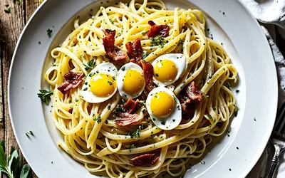 Recette facile de carbonara crémeuse traditionnelle pour une personne