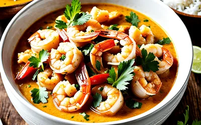 Photo de Recette facile de cari de crevettes à la noix de coco crémeux et parfumé