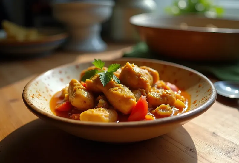 Cari de poulet traditionnel réunionnais savoureux
