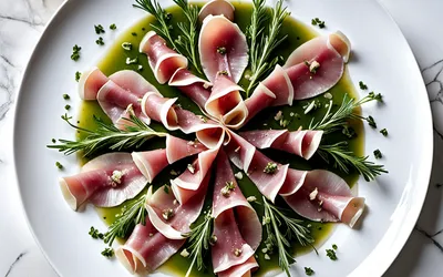 Recette facile de carpaccio de cèpes au jambon de montagne - entrée gourmande