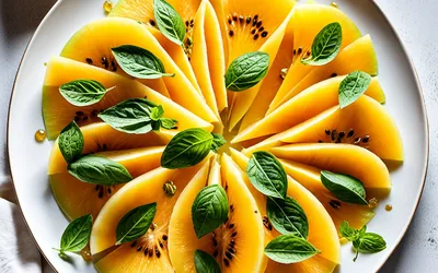 Recette facile de carpaccio de melon frais au miel et menthe