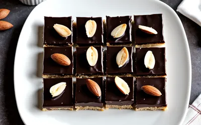 Carrés gourmands au chocolat noir et amandes croquantes - recette facile et rapide