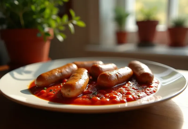 Cervelas savoureux à la sauce tomate maison