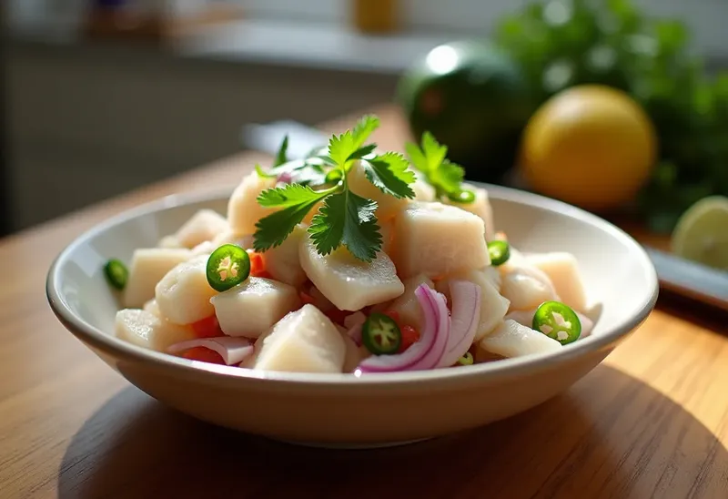 Ceviche de cabillaud frais à la mexicaine