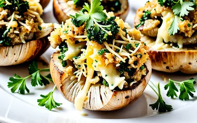 Champignons farcis à l'ail et au persil : recette facile et gourmande