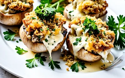 Champignons farcis au fromage fondant : recette facile et gourmande