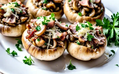 Champignons farcis au jambon et parmesan : recette facile et gourmande
