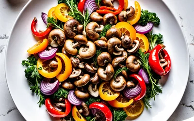 Champignons marinés à la grecque et petits légumes croquants - recette facile et savoureuse