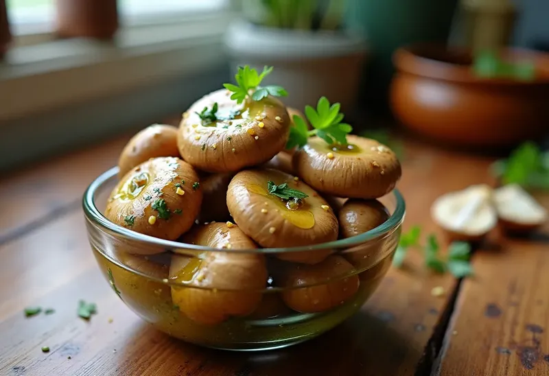 Champignons Marinés à l'Huile d'Olive : Recette Facile et Savoureuse