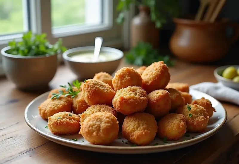 Champignons Panés Croustillants avec Sauce Tartare Maison
