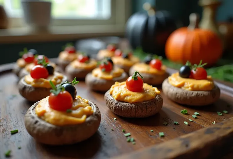 Champignons Rigolos d'Halloween : Apéritif Effrayant et Gourmand