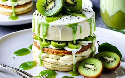Charlotte au chocolat blanc et coulis de kiwis : dessert frais et gourmand
