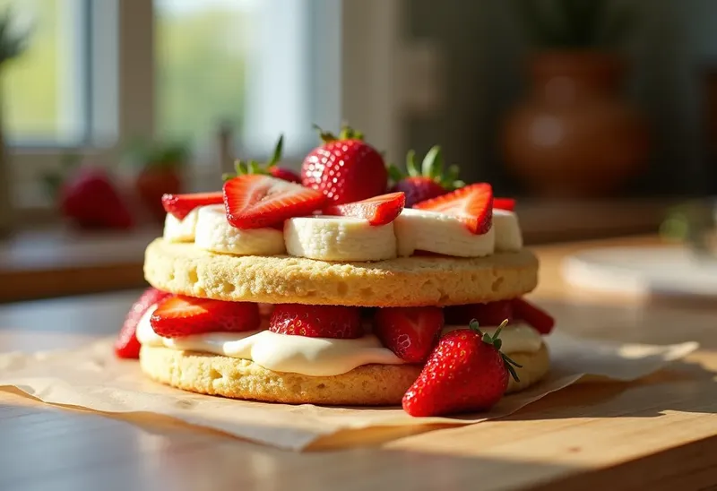 Charlotte gourmande à la banane et aux fraises fraîches