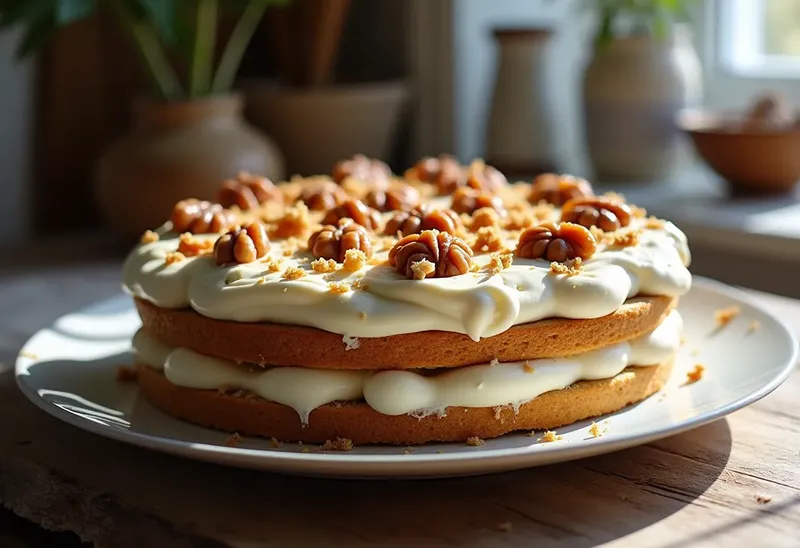 Charlotte gourmande aux noix caramélisées