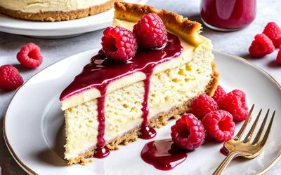 Recette facile de cheesecake onctueux au coulis de framboises maison