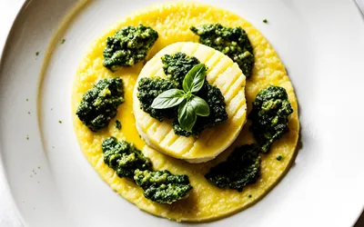 Recette gourmande de chèvre chaud sur polenta au pesto maison