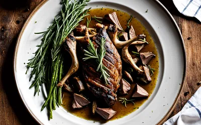 Recette facile de chevreau rôti à l'ail vert et herbes fraîches