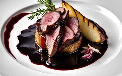 Recette gourmande de chevreuil aux poires et sauce au vin rouge