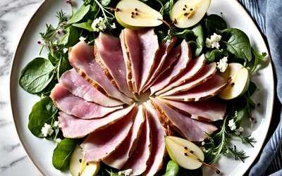 Chiffonade de jambon, poires et Roquefort : recette facile et gourmande