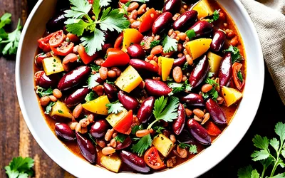 Recette légère de chili végétalien aux légumes et épices douces