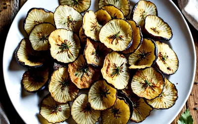 Recette facile de chips croustillantes d'aubergine maison