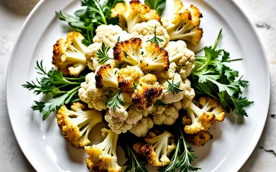 Chou-fleur rôti à la sauce moutardine onctueuse - recette facile et rapide