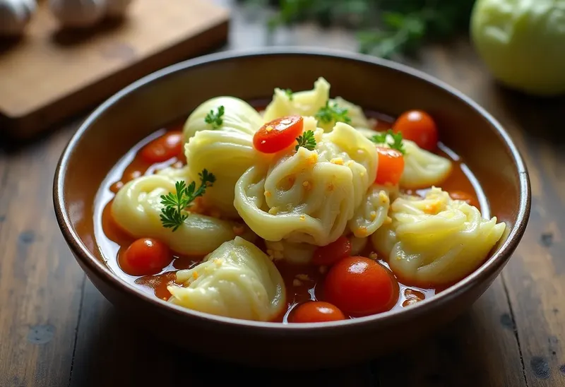 Chou vert mijoté à la tomate et aux oignons : recette savoureuse et facile