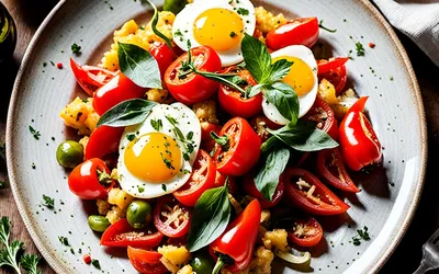 Recette de Chouchouka Tunisienne Facile et Rapide - Poêlée de Légumes aux Œufs