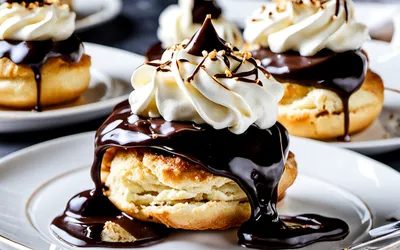 Recette facile de choux à la chantilly nappés de chocolat chaud fondant