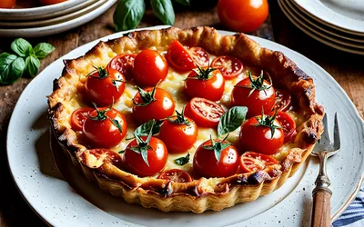 Clafoutis aux tomates cerise facile et rapide - Recette légère et savoureuse