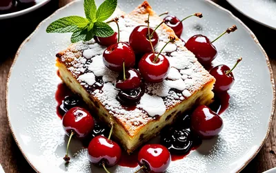Recette facile de clafoutis aux cerises et fromage blanc