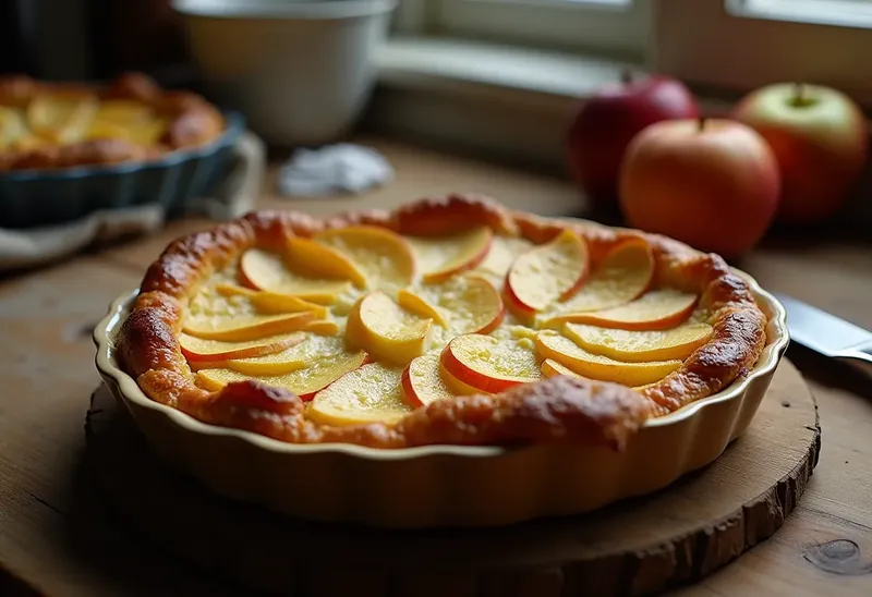 Clafoutis Salé Normand aux Pommes et Camembert