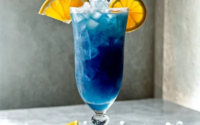 Cocktail glacé au curaçao bleu rafraîchissant - Recette facile et rapide