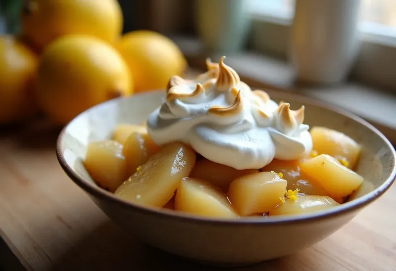 Compote de pommes citronnée meringuée : dessert gourmand et léger