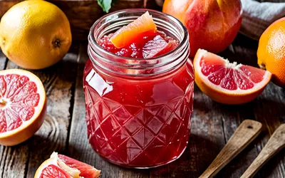 Recette facile de confiture de rhubarbe au pamplemousse acidulée