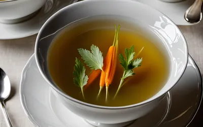 Recette de Consommé de Xérès raffiné en tasses - Entrée élégante et légère