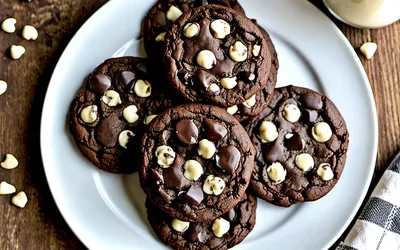 Recette facile de cookies au chocolat noir et blanc moelleux